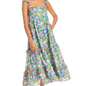 Banjanan Penelope Womens Floral Ruffled Maxi Dress (NWT)